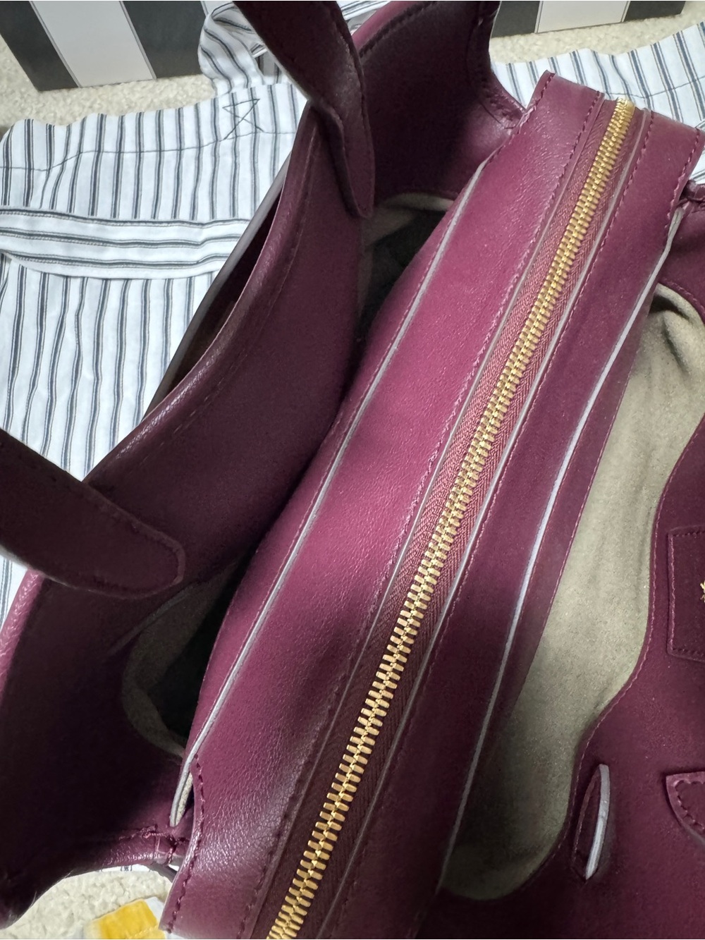 Anya Hindmarch Plum Leather Structured Top-Handle Satchel - Picture 11 of 16